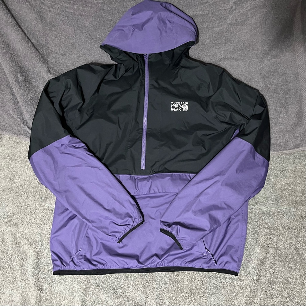 Men’s Large Mountain Hardwear Rainlands Anorak Rain Jacket Purple